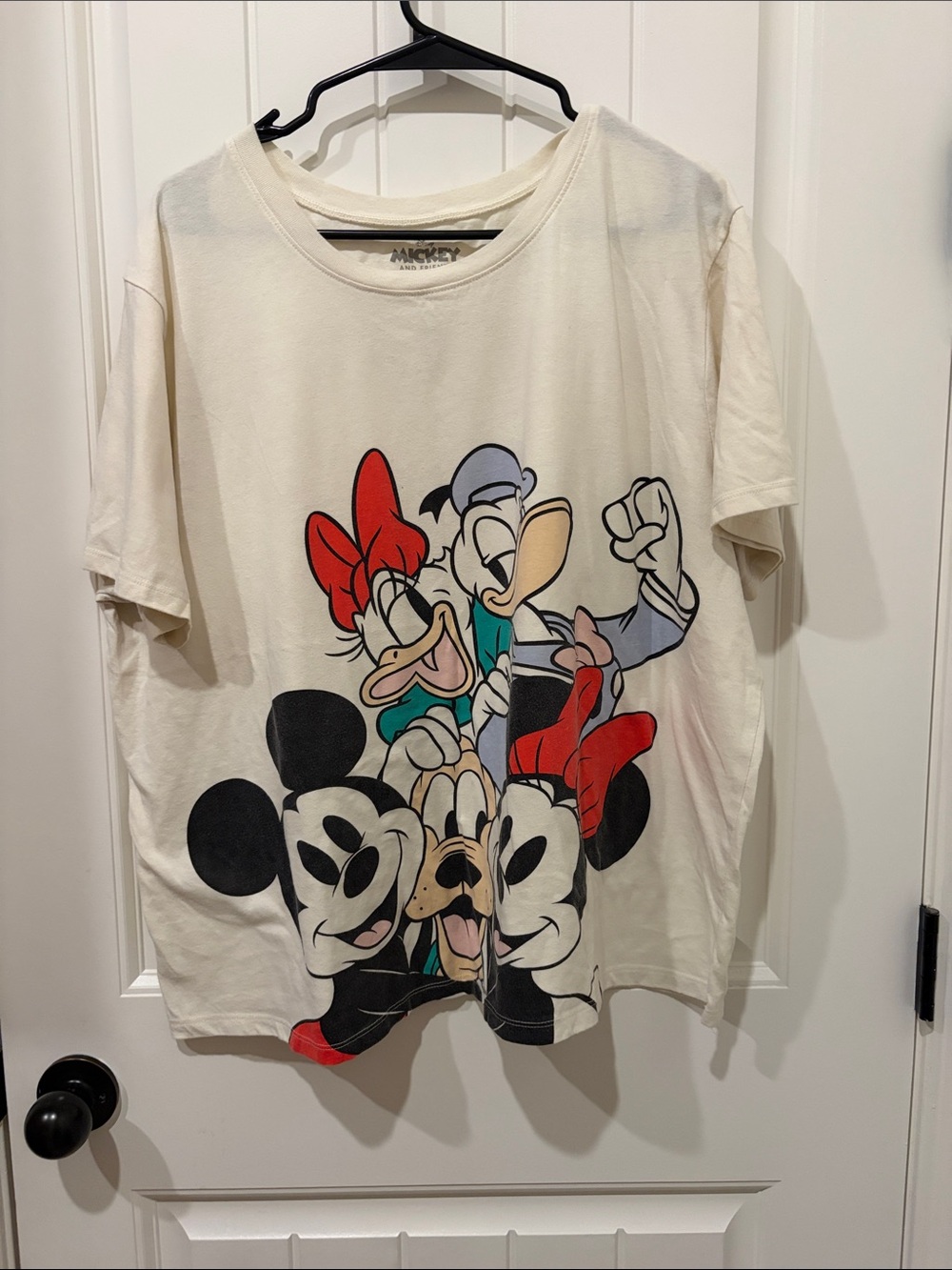 Disney Cream Short Sleeve Tee with Mickey & Friends Graphic